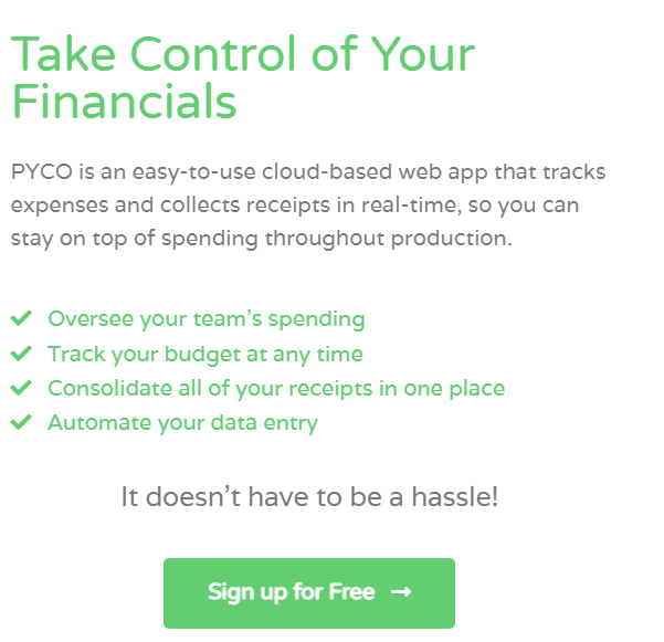 An example of benefit-driven web copy.